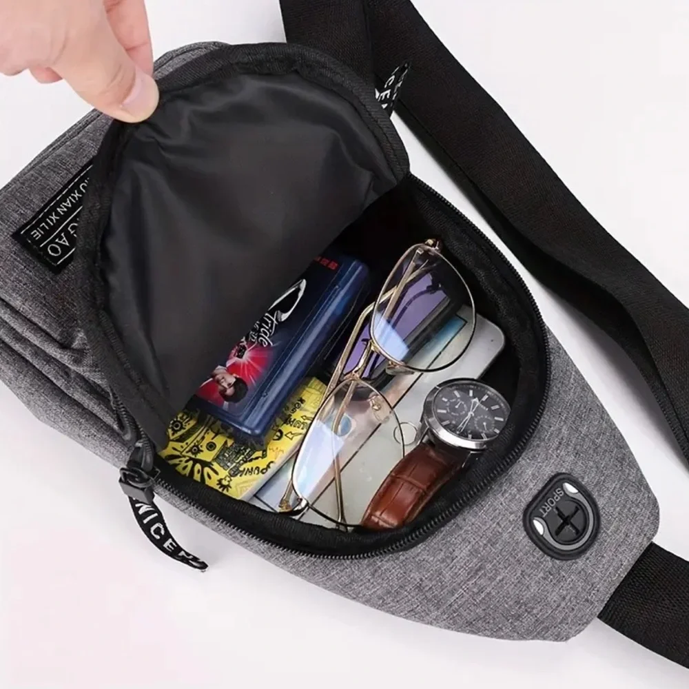 New! Boss Bags Waterproof Nylon Sling Bag Backpack Gray Mens Travel Work School